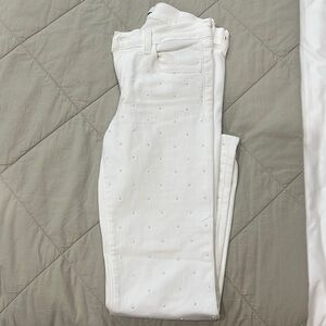 J brand white embellished/studded Selena jean